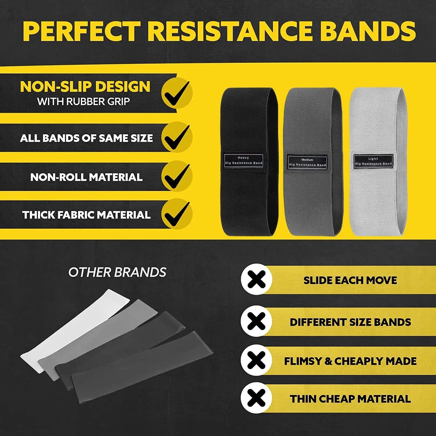 TRUZENIC Fabric Resistance Hip Bands – Glute & Thigh Workout Loops for Squats, Stretching & Fitness