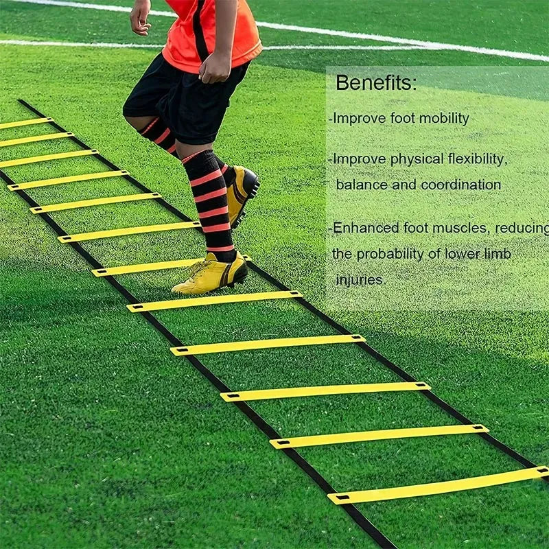 Agility Ladder with Adjustable Nylon Straps – Speed and Footwork Training Equipment for Sports and Fitness-TRUZENIC