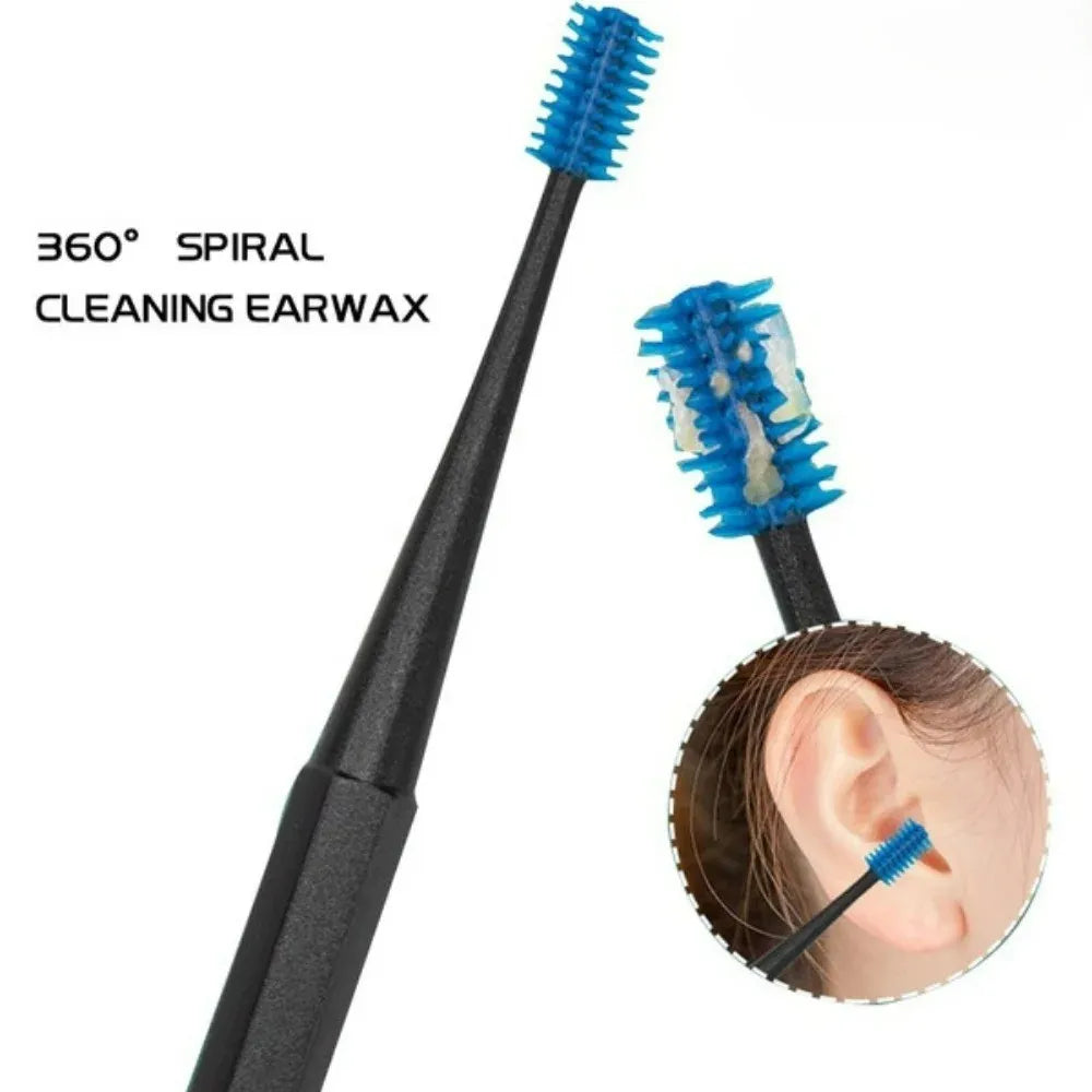 Soft Silicone Ear Cleaner – Double-Ended Spiral & Spoon Earpick Tool for Gentle Ear Wax Removal-TRUZENIC