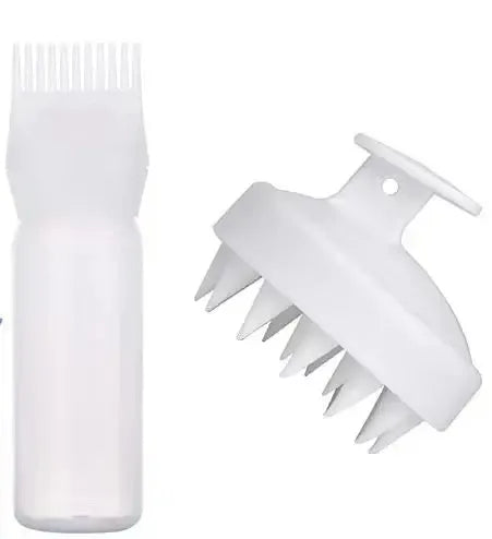 TRUZENIC Hair Oil Dispenser & Scalp Applicator – Reusable Comb Brush for Shampoo, Dye, and Hair Treatments