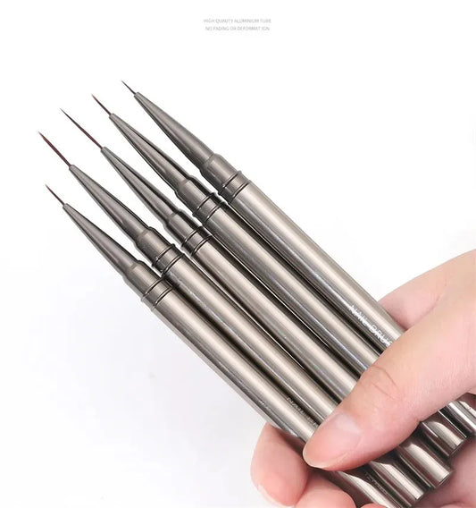 TRUZENIC 5PCS Nail Art Liner Brush Set – Fine Detail Painting & Striping Pens with Metal Handles (6–18mm)