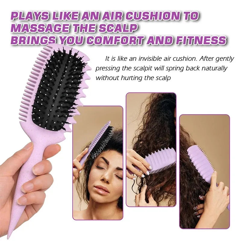 Curl Defining Styling Brush – Detangling Brush for Shaping and Enhancing Natural Curls-TRUZENIC