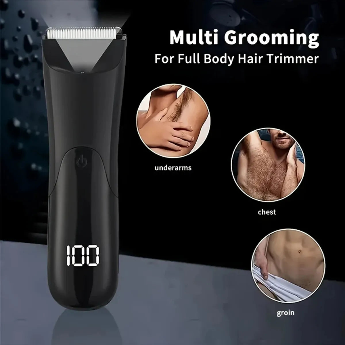 TRUZENIC Men’s Body Hair Trimmer – Rechargeable Grooming Shaver for Beard, Chest, Arms & Legs