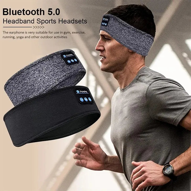Bluetooth Headband with Wireless Earphones, Elastic Music Eye Mask for Sleep, Sports & Travel-TRUZENIC