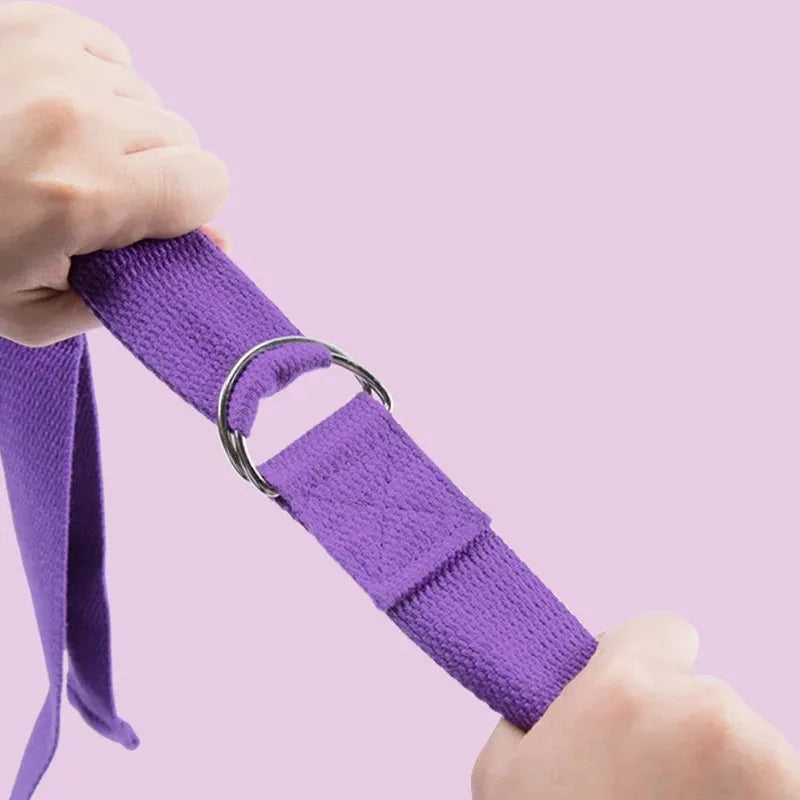 TRUZENIC Cotton Yoga Strap 183×3.8cm – Adjustable D-Ring Fitness Stretching Belt for Yoga & Pilates