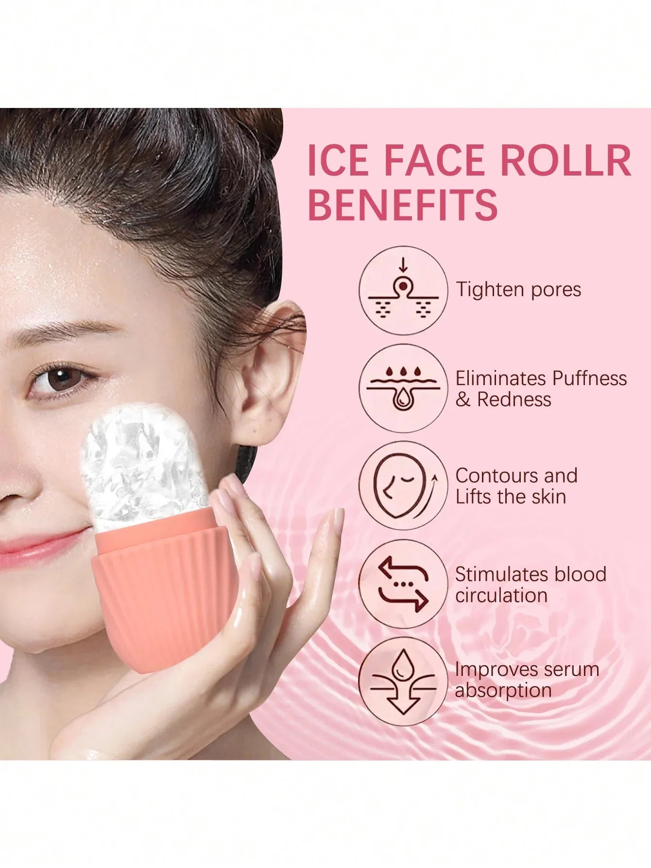Ice Facial Roller – Reusable Ice Mold Beauty Tool for Eye Puffiness and Facial Cooling-TRUZENIC