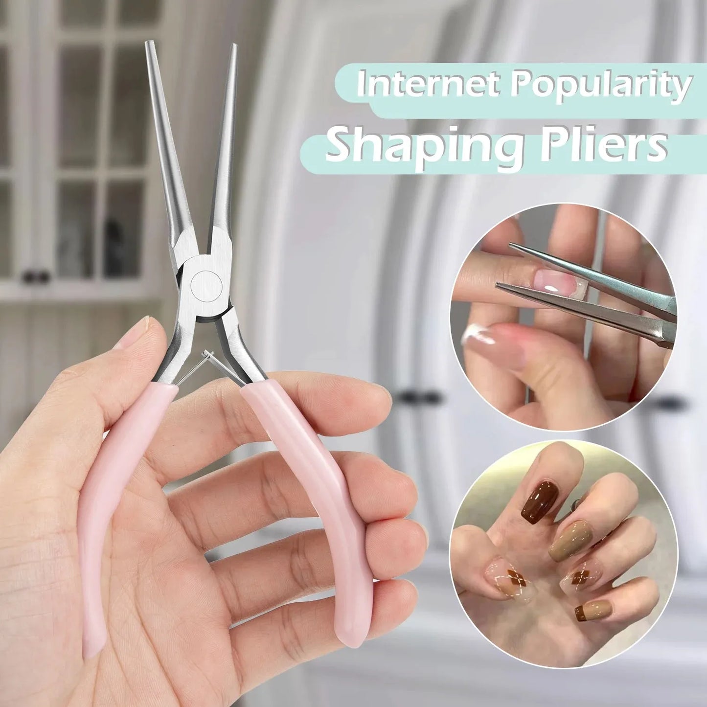 TRUZENIC Acrylic Nail C Curve Pincher Tool – Clamp Shaping Tweezers for Nail Extensions and UV Gel Tips