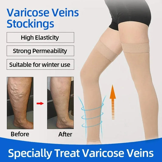 Thigh High Compression Stockings – Toeless Support Socks for Men & Women, Ideal for Travel & Daily Wear-TRUZENIC