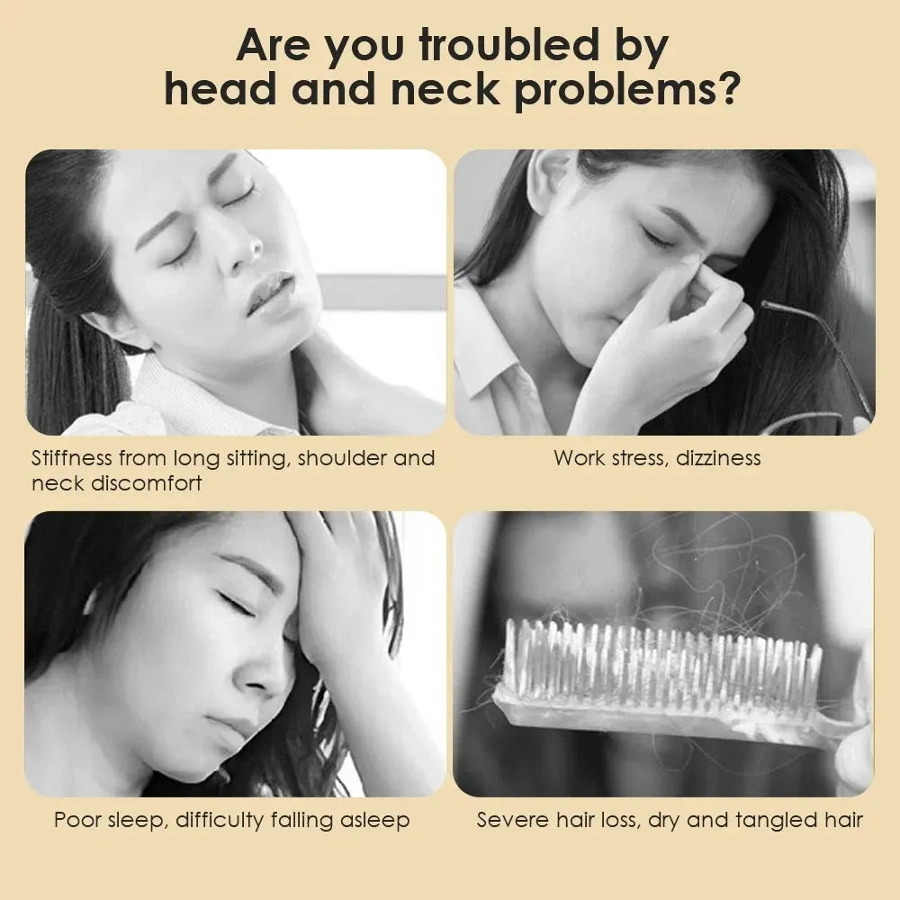 Natural Sandalwood Massage Comb – Six-ClawComb for Scalp, Neck & Facial Relaxation-TRUZENIC