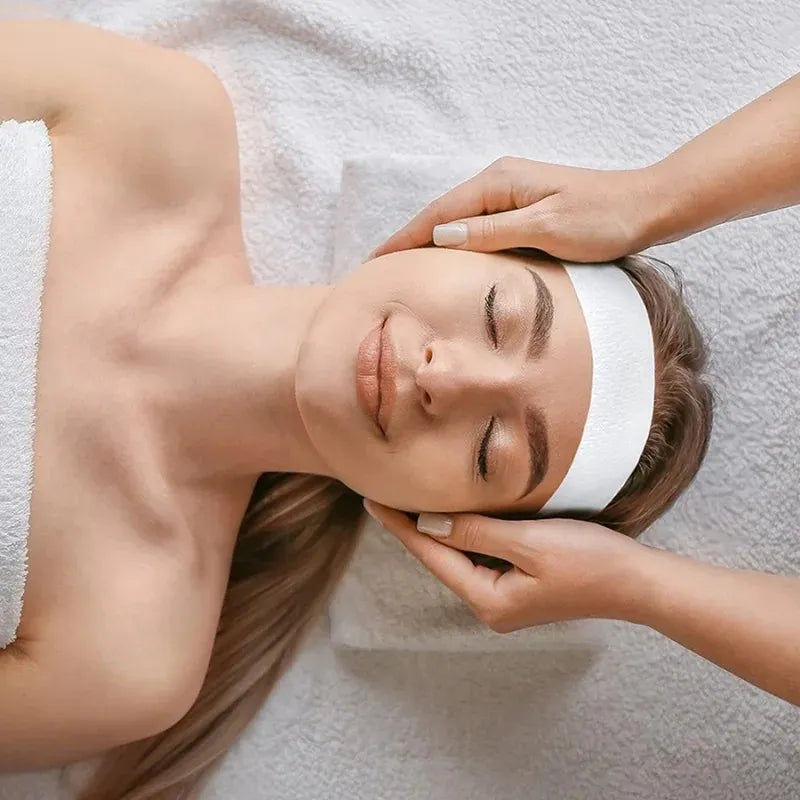 Disposable Facial Headbands – 10/50/100PCS Non-Woven Soft Wraps for Spa, Skincare, and Salon Use-TRUZENIC