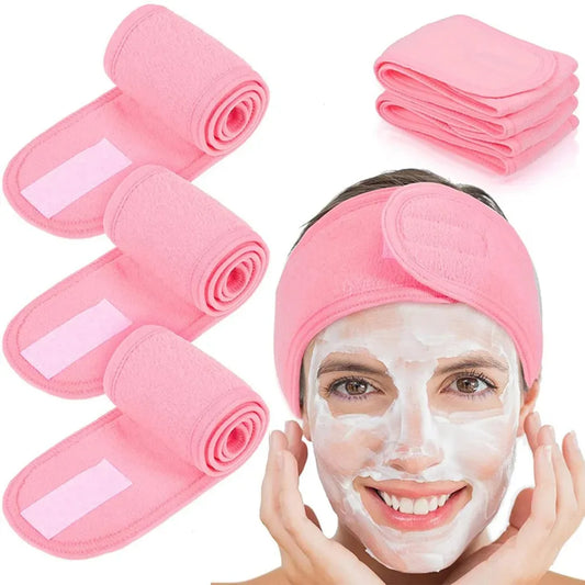 Adjustable Spa Headband for Women – Soft Towel Hair Band for Face Washing, Makeup, and Skincare Routines-TRUZENIC