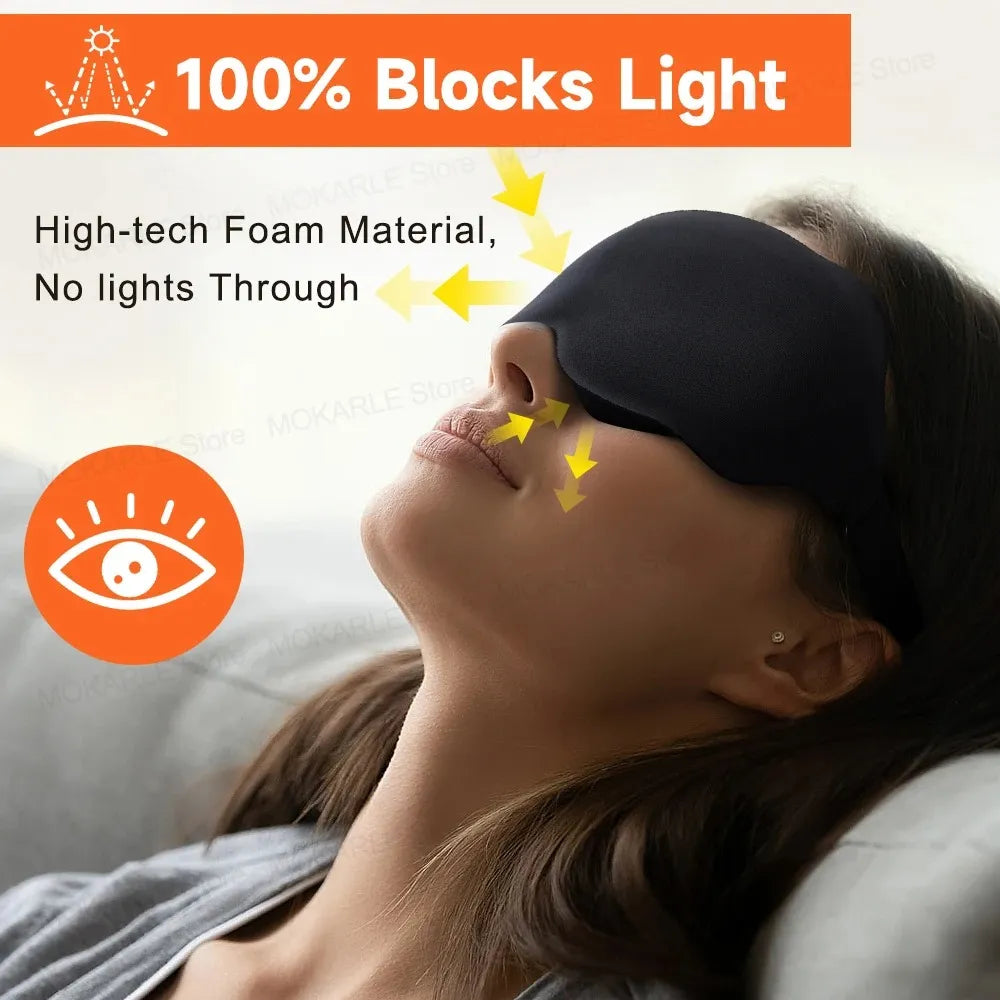 3D Contoured Sleep Mask – Soft, Light-Blocking Eye Mask for Travel, Naps & Nighttime Rest-TRUZENIC