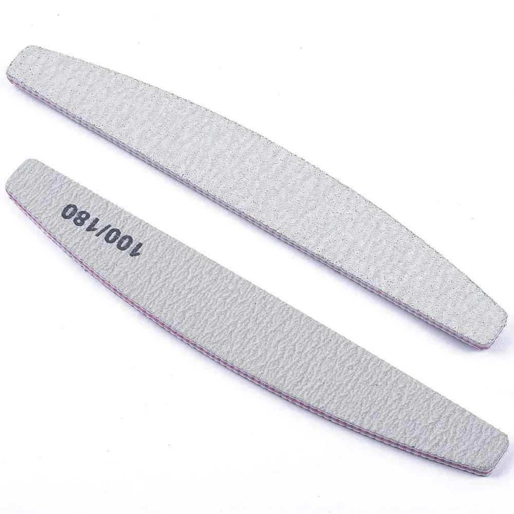 TRUZENIC 5-Piece Nail File Set – 80/100 Grit Sandpaper Cuticle & Manicure Tools, Mixed Colors