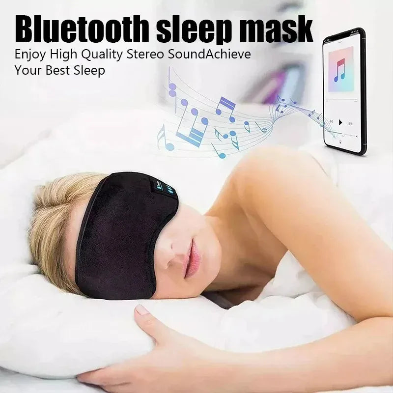 Wireless Sleep Headphones & Eye Mask, Soft Elastic Smart Music Sleep Headband Earphones for Travel & Yoga-TRUZENIC