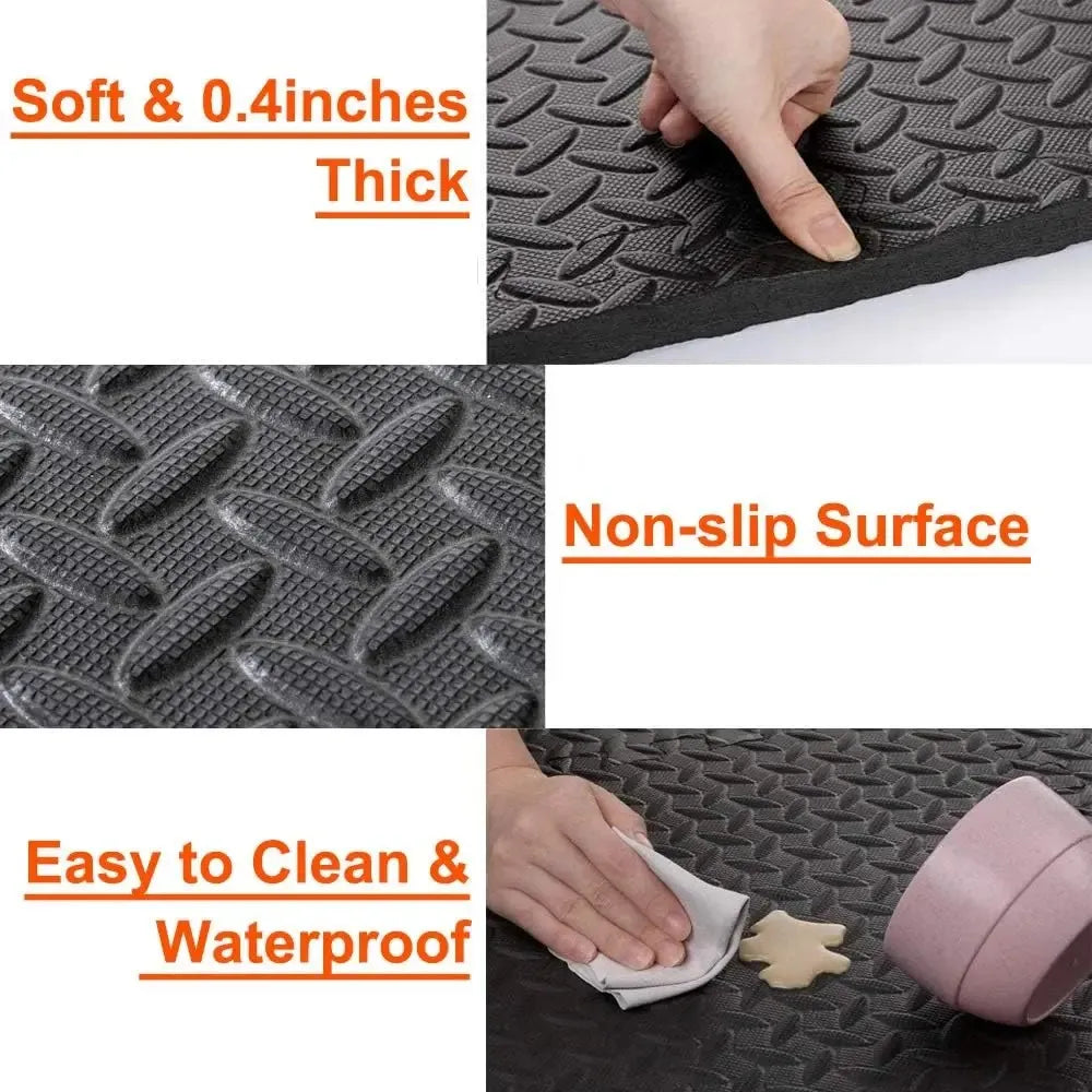 TRUZENIC EVA Puzzle Fitness Mat – Interlocking Foam Floor Tiles for Home Gym, Yoga & Play Area