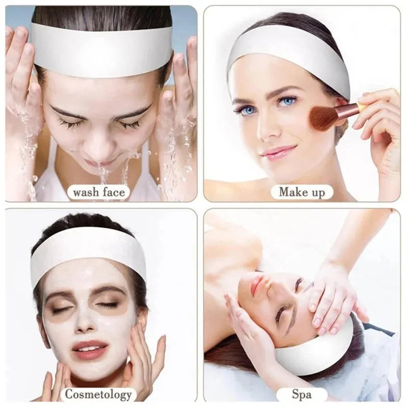 Disposable Facial Headbands – 10/50/100PCS Non-Woven Soft Wraps for Spa, Skincare, and Salon Use-TRUZENIC