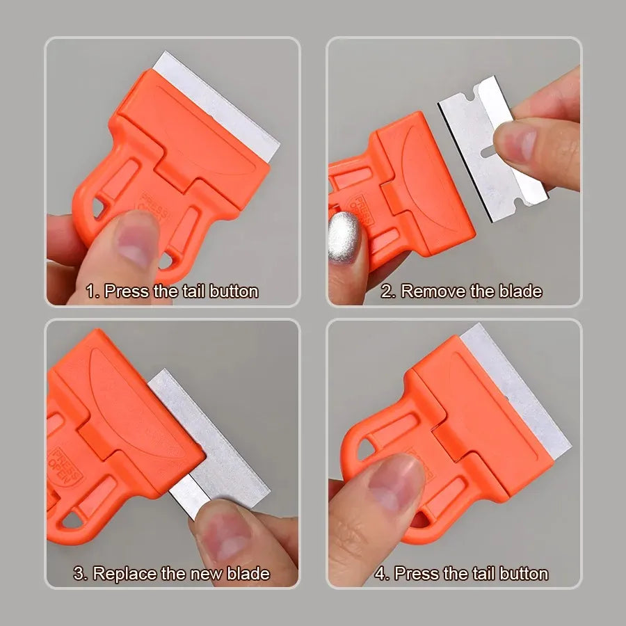 TRUZENIC Nail Art Scraper & French Manicure Stamp Set – Removable Cleaning Shovel & Glue Stickers Tool