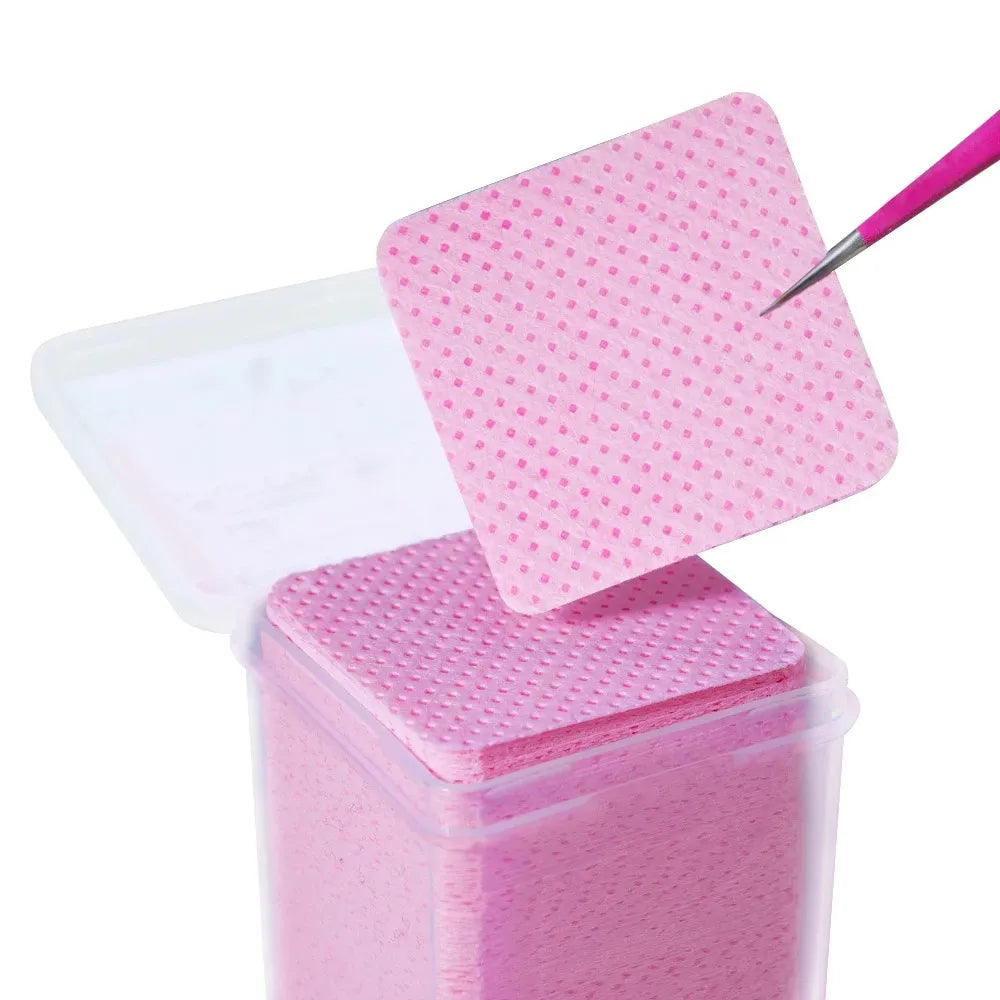 Pink Lint-Free Nail Wipes – 200 Pcs Cotton Pads for UV Gel, Polish Removal & Manicure Cleaning