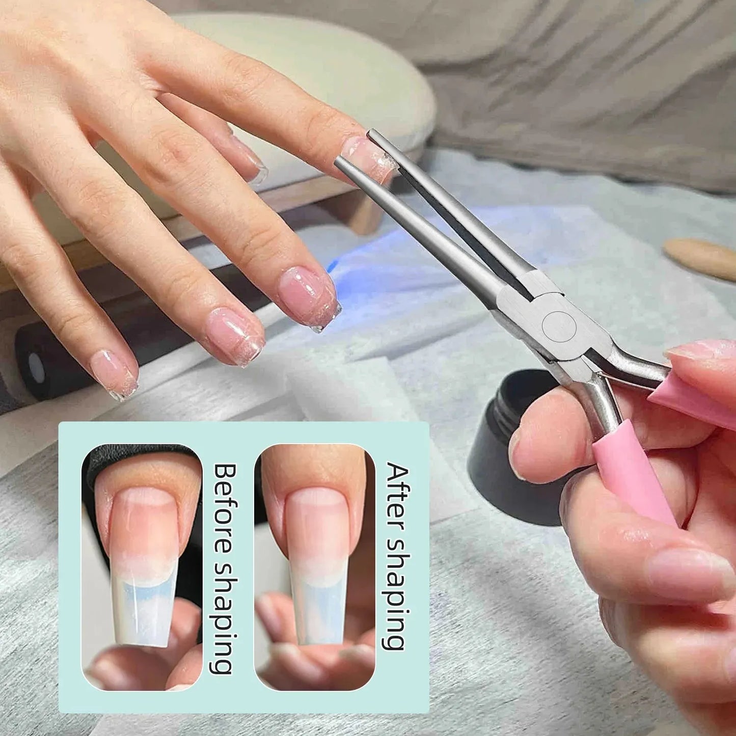 TRUZENIC Acrylic Nail C Curve Pincher Tool – Clamp Shaping Tweezers for Nail Extensions and UV Gel Tips