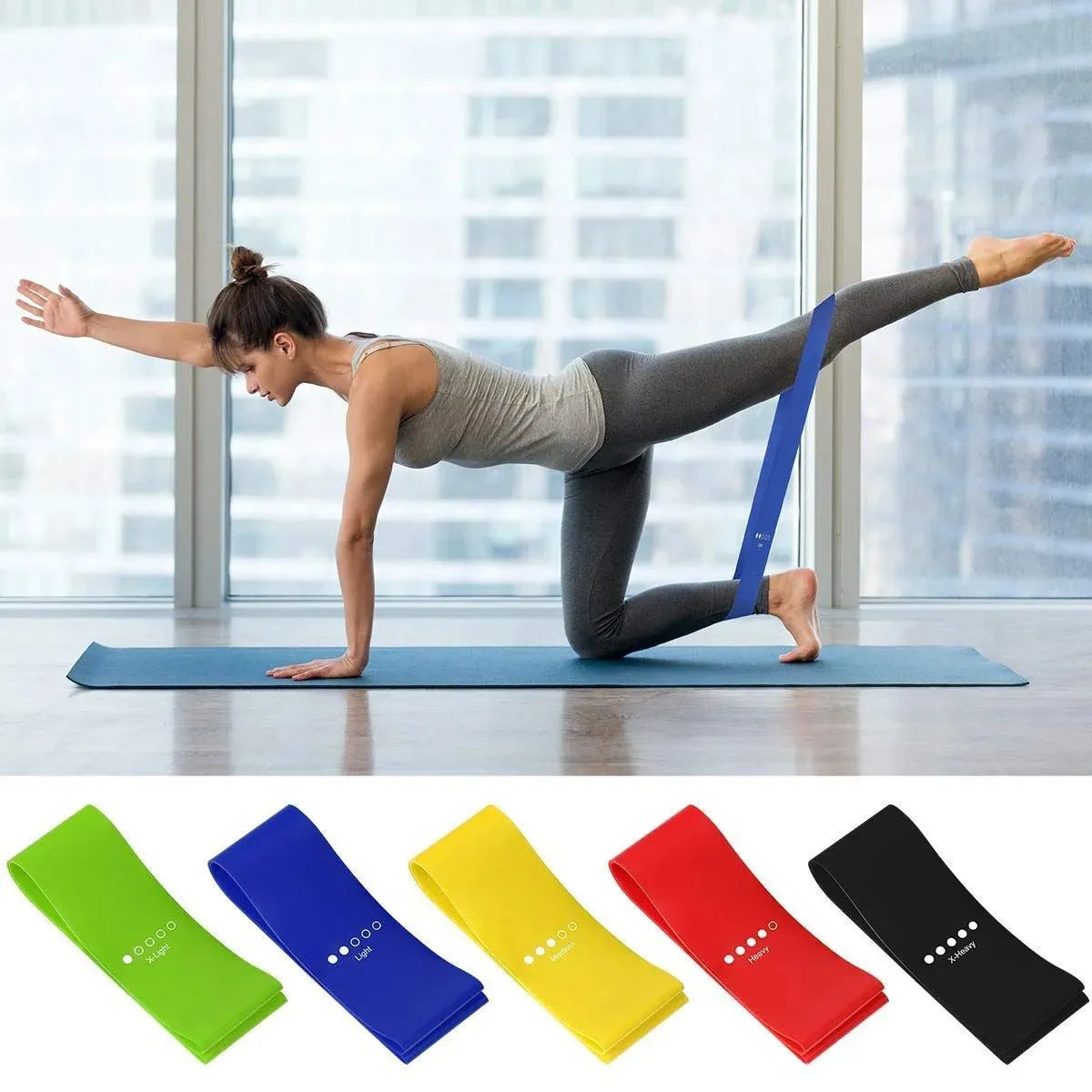 TRUZENIC Elastic Fitness Resistance Bands – 5 Levels for Yoga, Pilates, Crossfit & Home Workouts