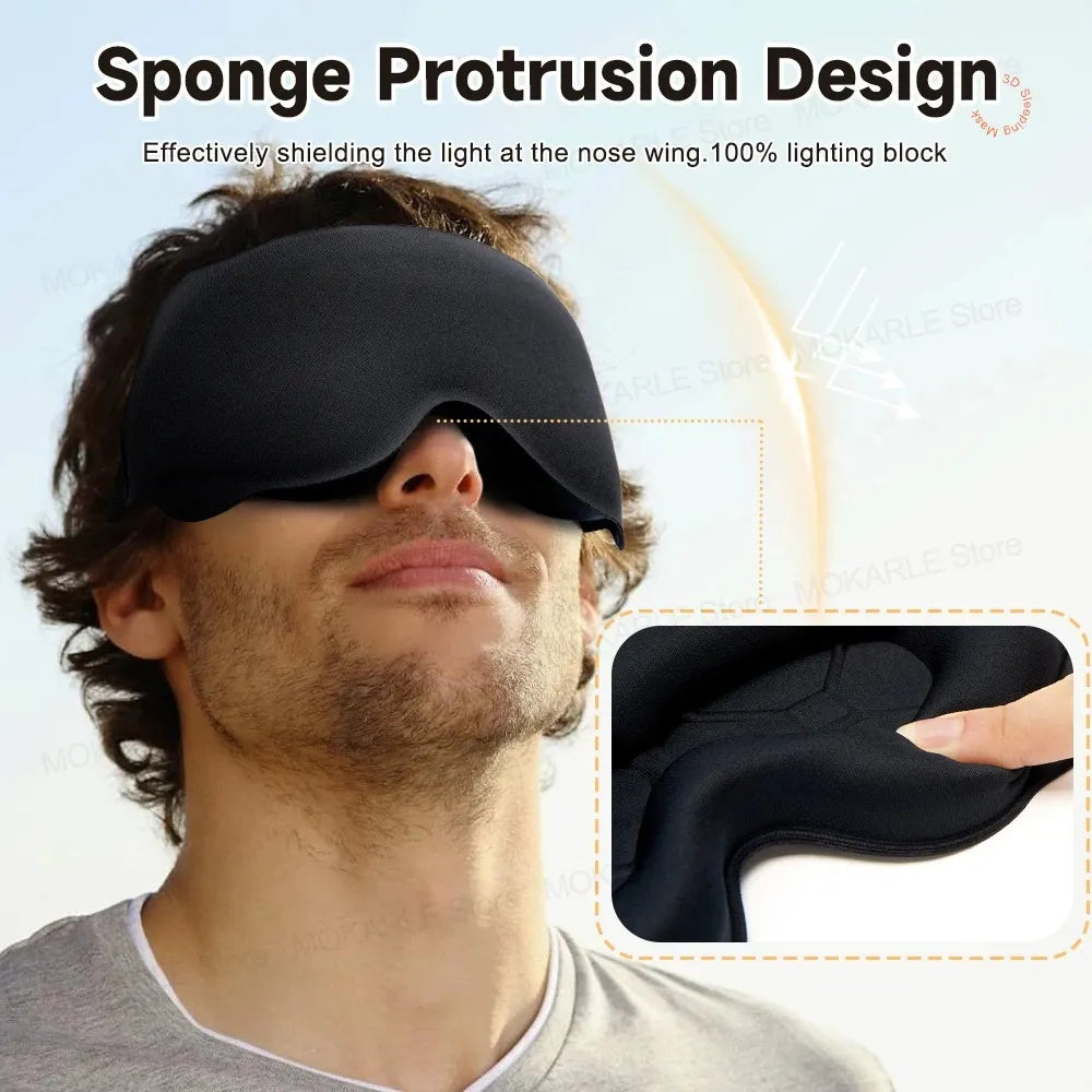 3D Contoured Sleep Mask – Soft, Light-Blocking Eye Mask for Travel, Naps & Nighttime Rest-TRUZENIC