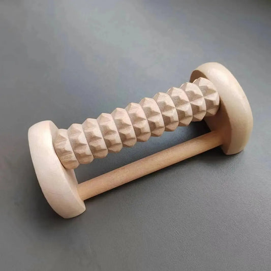 Wooden Foot Roller Massager – Solid Wood Acupressure Tool for Feet & Legs, Portable Design for Travel Use-TRUZENIC