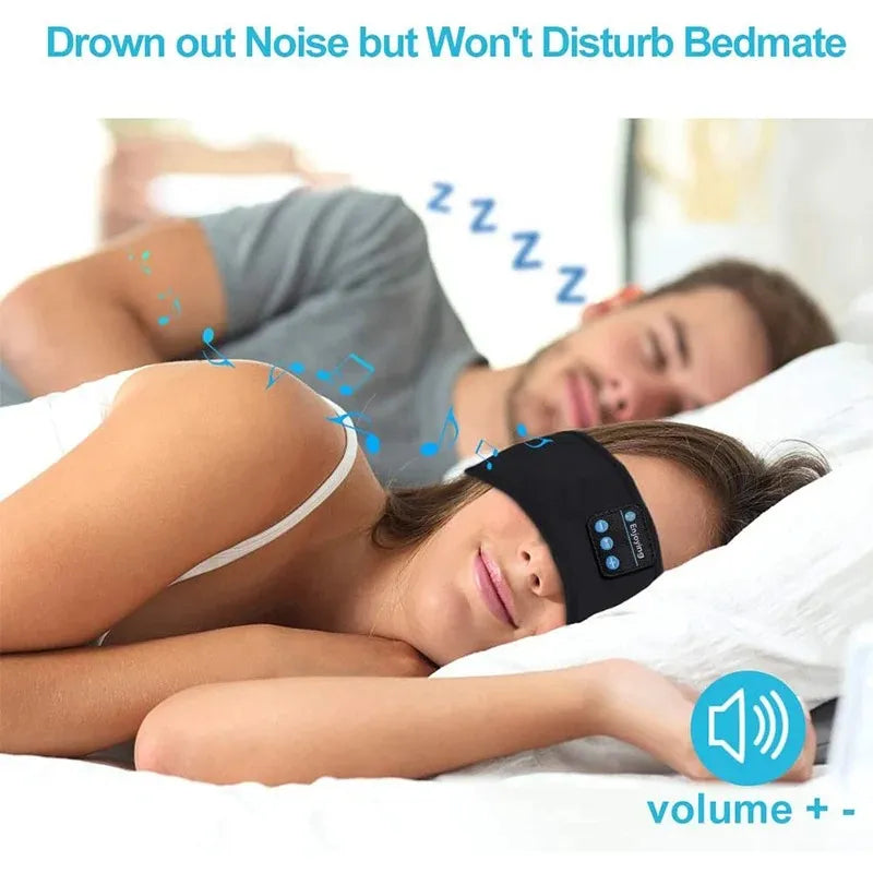Bluetooth Headband with Wireless Earphones, Elastic Music Eye Mask for Sleep, Sports & Travel-TRUZENIC