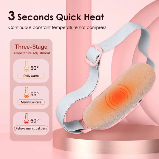 Electric Menstrual Cramp Massager Belt, Vibrating & Heating Pad for Period Pain Relief, Stomach & Abdominal Comfort-TRUZENIC