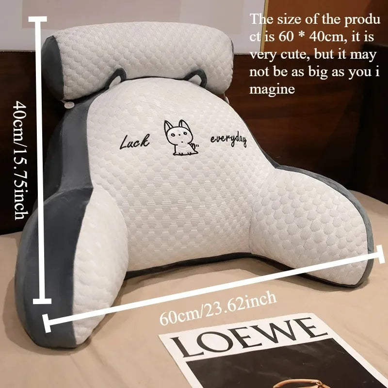 Adjustable Reading Pillow – Ergonomic Backrest Cushion with Quilted Cover for Bed, Sofa, or Floor Use-TRUZENIC