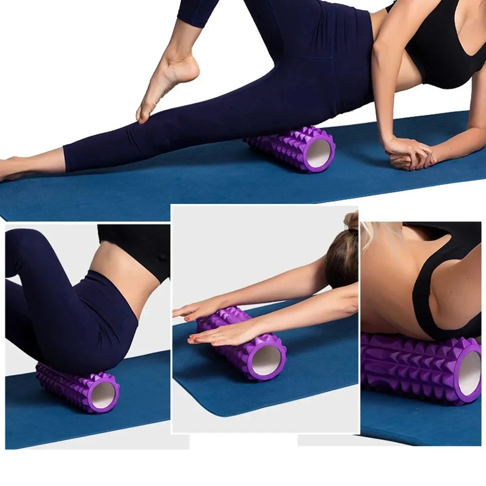 30cm Foam Roller – Grid Massage Column for Muscle Relaxation, Yoga, Pilates, and Home Fitness Training-TRUZENIC
