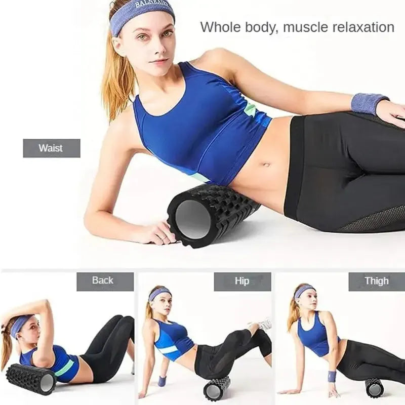 30cm Foam Roller – Grid Massage Column for Muscle Relaxation, Yoga, Pilates, and Home Fitness Training-TRUZENIC