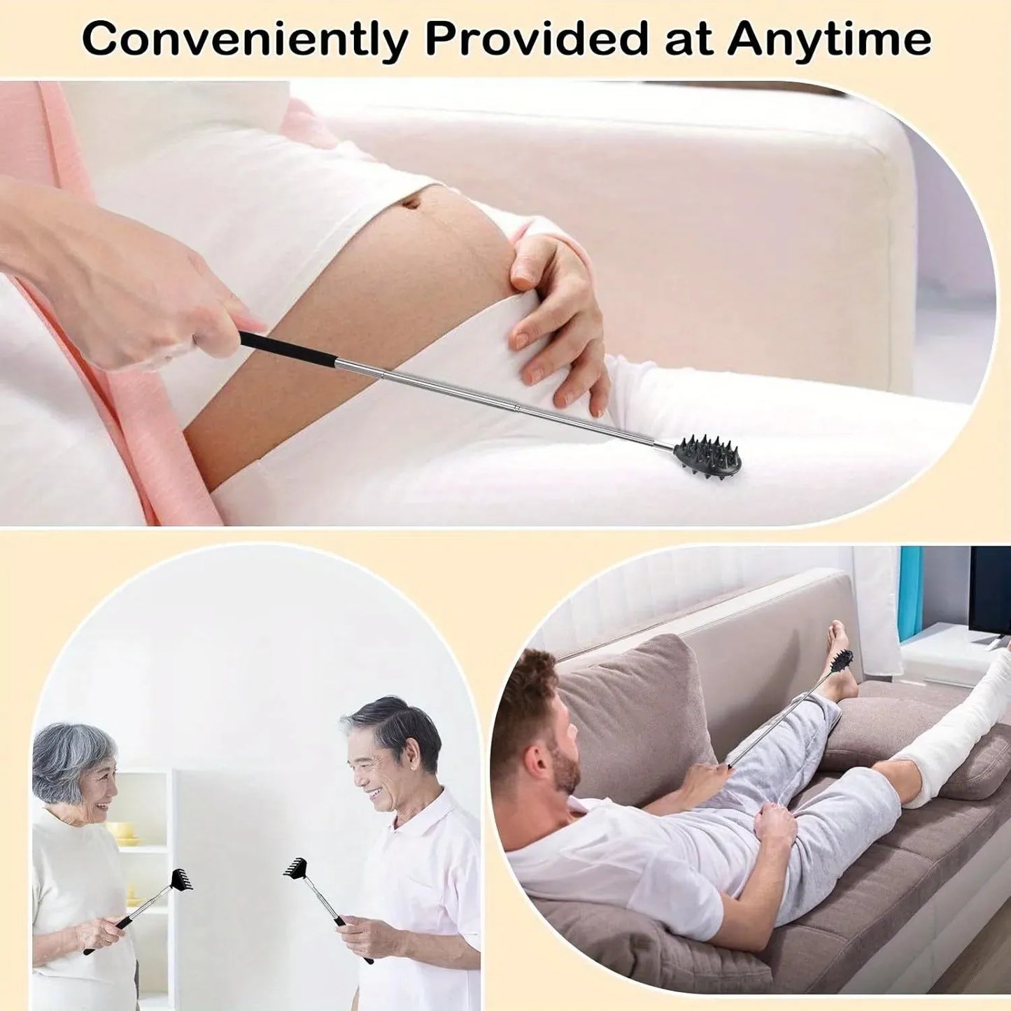 Extendable Cactus Back Scratcher – Retractable Itch Relief Stick with Dual Spike Sizes for Men and Women-TRUZENIC