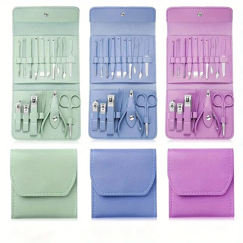 TRUZENIC 16-Piece Professional Nail & Cuticle Care Set – Clippers, Nippers with Travel Case