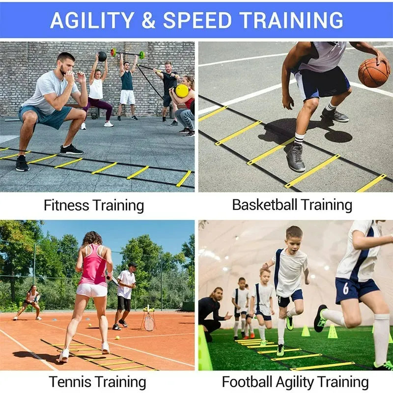 Agility Ladder with Adjustable Nylon Straps – Speed and Footwork Training Equipment for Sports and Fitness-TRUZENIC