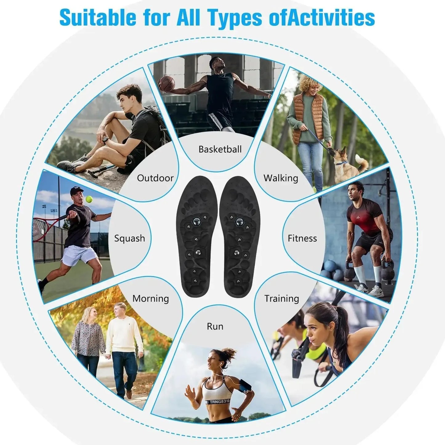 Magnetic Acupressure Insoles – Breathable Arch Support Shoe Inserts for Daily Comfort & Active Use-TRUZENIC