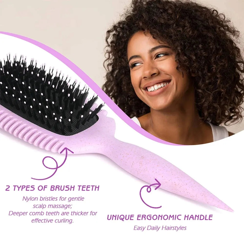 Curl Defining Styling Brush – Detangling Brush for Shaping and Enhancing Natural Curls-TRUZENIC