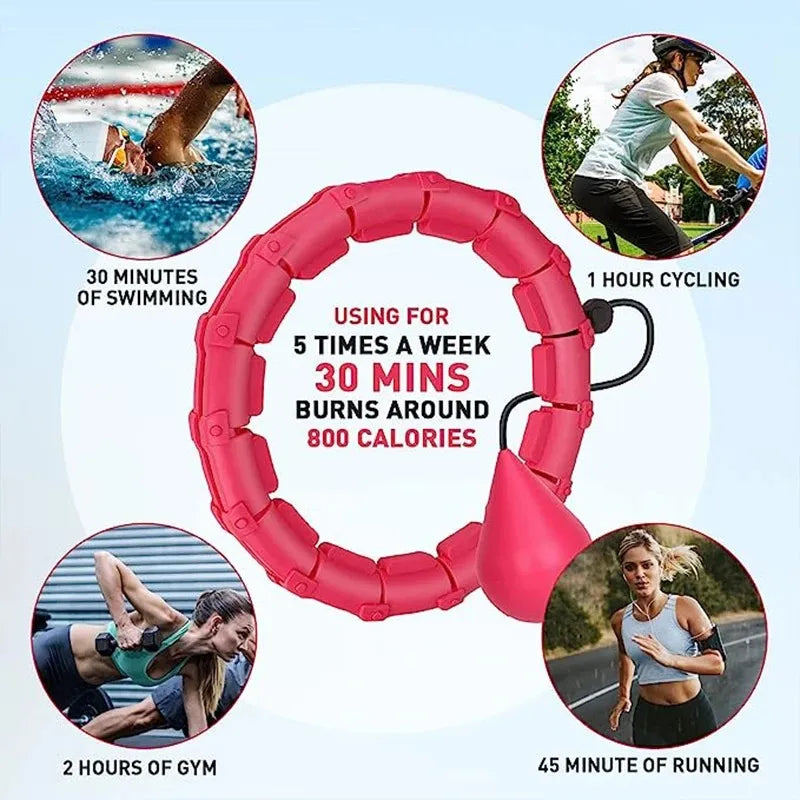 TRUZENIC 24-Section Smart Hula Hoop – Adjustable Fitness Exercise Ring with Waist Massager for Home Gym Workouts