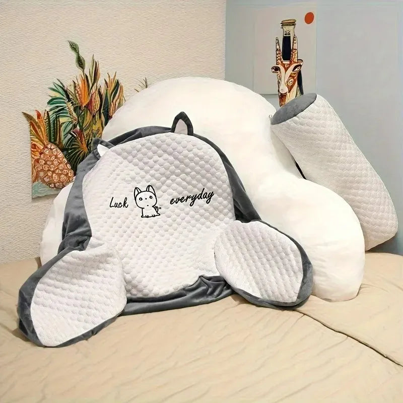 Adjustable Reading Pillow – Ergonomic Backrest Cushion with Quilted Cover for Bed, Sofa, or Floor Use-TRUZENIC