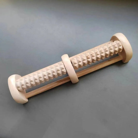 Wooden Foot Roller Massager – Solid Wood Acupressure Tool for Feet & Legs, Portable Design for Travel Use-TRUZENIC