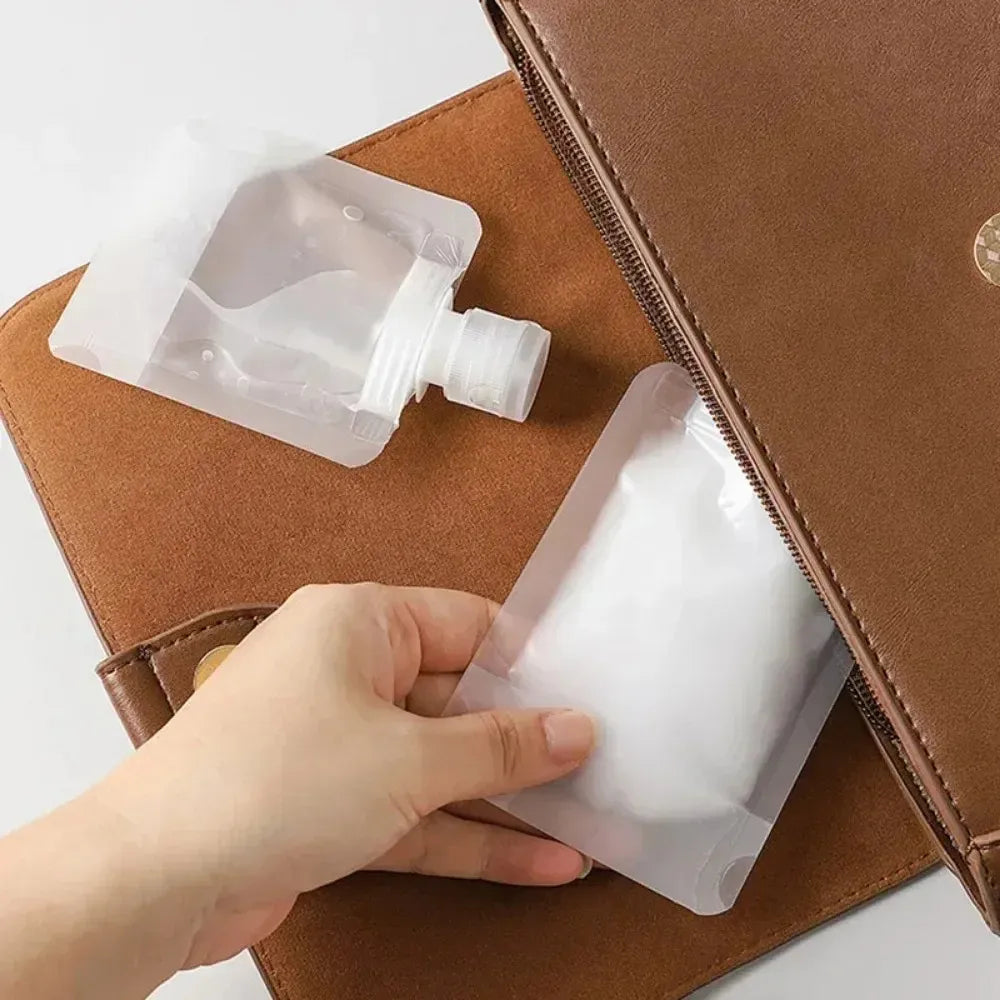 TRUZENIC 5-Piece Travel Bottles Set – Refillable Lotion, Shampoo & Toiletries Dispenser Pouches