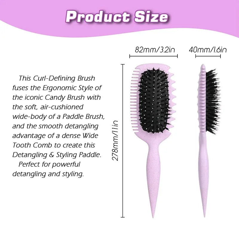 Curl Defining Styling Brush – Detangling Brush for Shaping and Enhancing Natural Curls-TRUZENIC