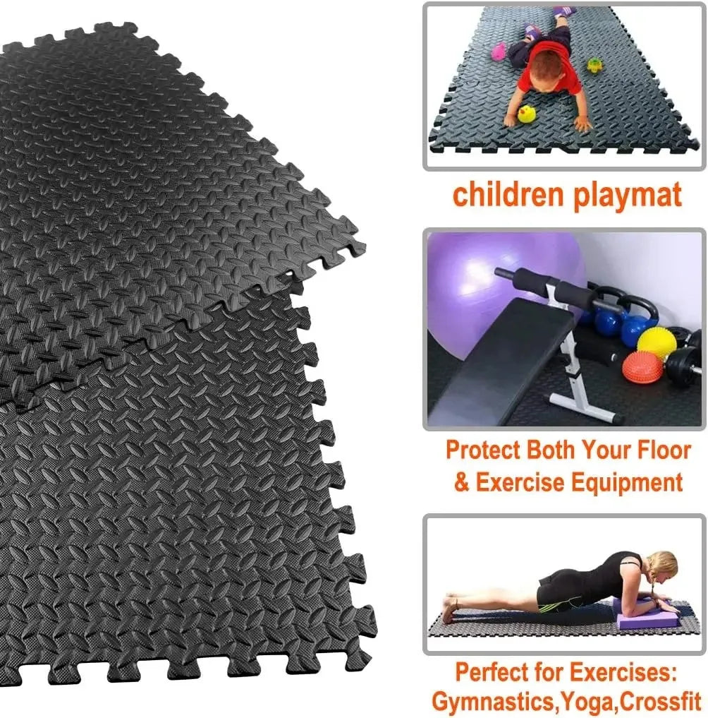 TRUZENIC EVA Puzzle Fitness Mat – Interlocking Foam Floor Tiles for Home Gym, Yoga & Play Area