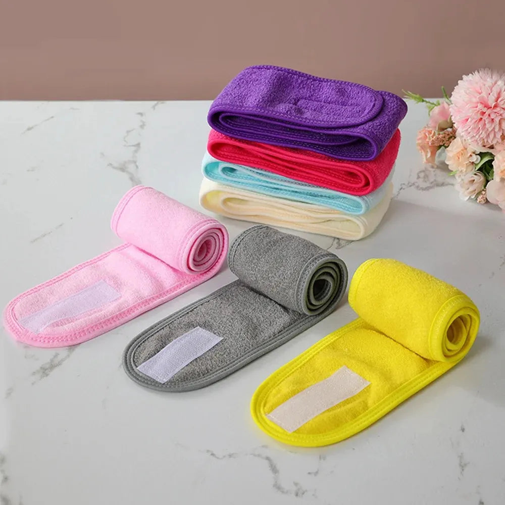 Adjustable Spa Headband for Women – Soft Towel Hair Band for Face Washing, Makeup, and Skincare Routines-TRUZENIC