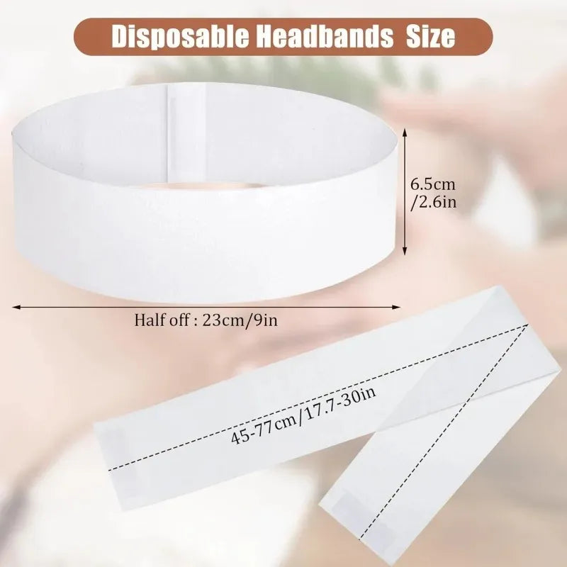 Disposable Facial Headbands – 10/50/100PCS Non-Woven Soft Wraps for Spa, Skincare, and Salon Use-TRUZENIC