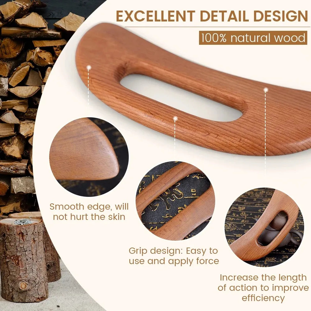Wood Therapy Massage Stick – Natural Scraping Tool for Body Relaxation and Wellness Routines-TRUZENIC