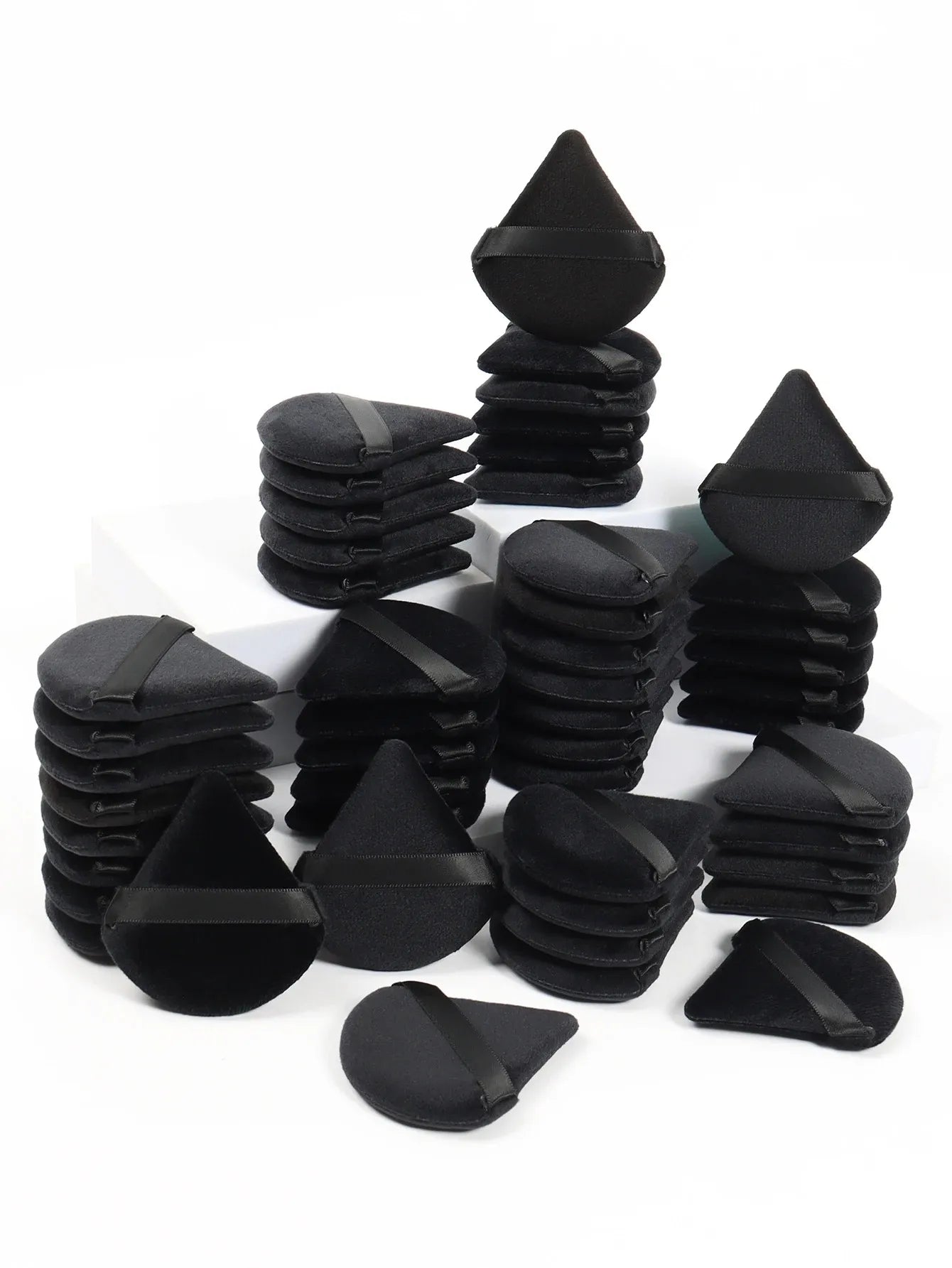 TRUZENIC Black Triangle Makeup Sponge – Soft Velvet Facial Powder & Foundation Puff