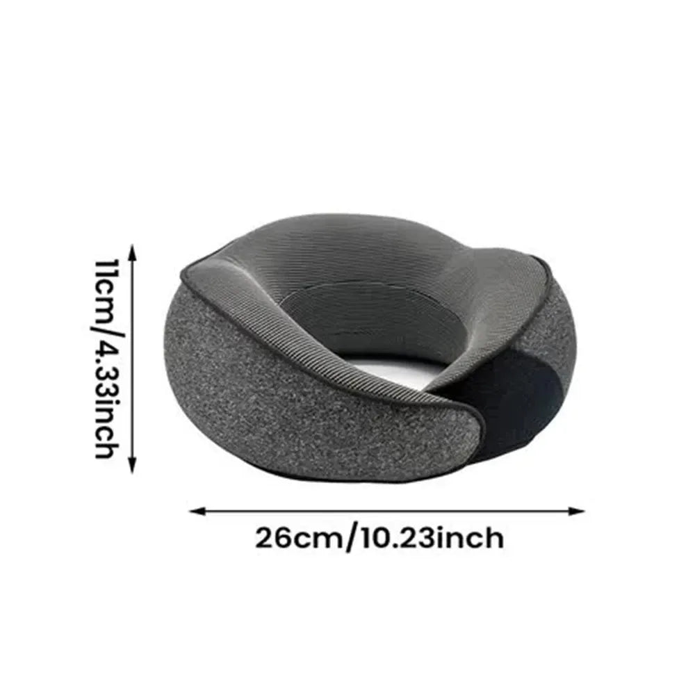 Memory Foam Travel Neck Pillow – U-Shaped Cervical Support for Sleep, Flights & Camping with Carry Bag-TRUZENIC