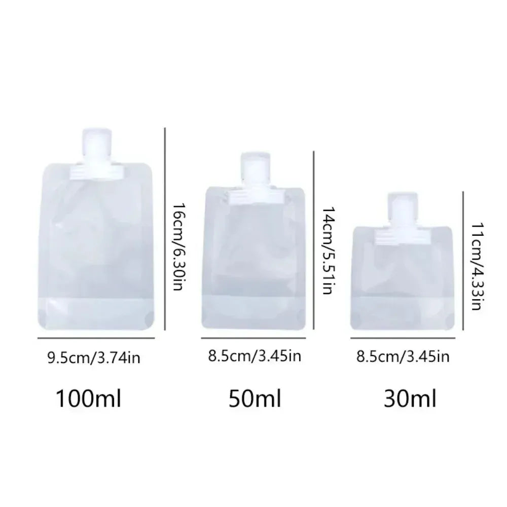 TRUZENIC 5-Piece Travel Bottles Set – Refillable Lotion, Shampoo & Toiletries Dispenser Pouches
