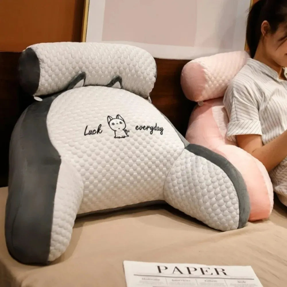 Adjustable Reading Pillow – Ergonomic Backrest Cushion with Quilted Cover for Bed, Sofa, or Floor Use-TRUZENIC