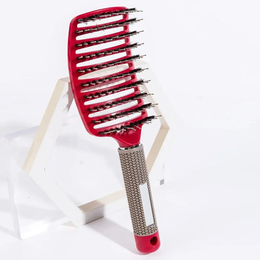 Boar Bristle Hair Brush – Detangling Scalp Massage Comb for Wet or Curly Hair, Women’s Styling Tool-TRUZENIC